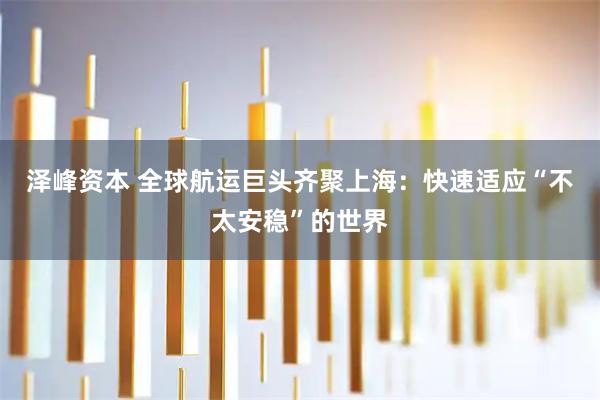 泽峰资本 全球航运巨头齐聚上海：快速适应“不太安稳”的世界